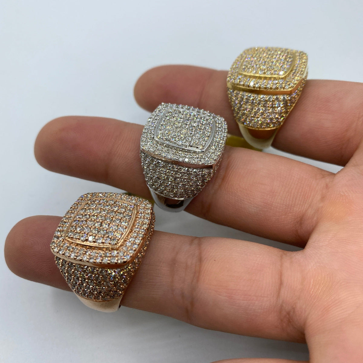 10K Gold Jumbo Square Diamond Ring - additional product view 3