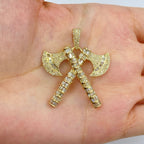 10K Gold Guild Axe Diamond Baguette Pendant - additional product view 3