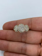 14K Gold Tri-Stone Oval Shape Diamond Engagement Ring - additional product view 4