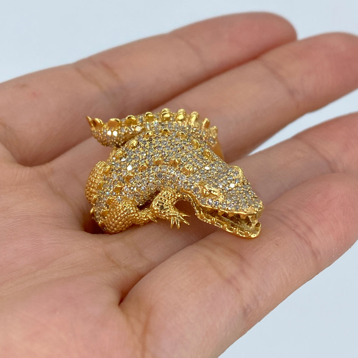 14K Gold Alligator Diamond Ring - additional product view 6