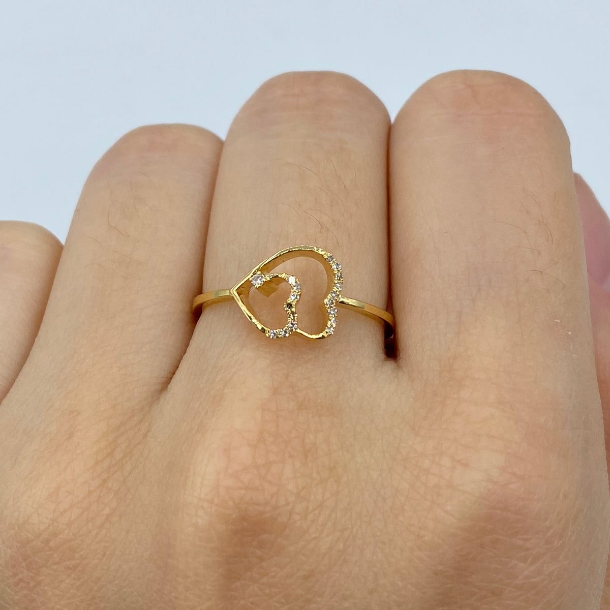 14K Gold Aime Heart Diamond Ring - additional product view 2