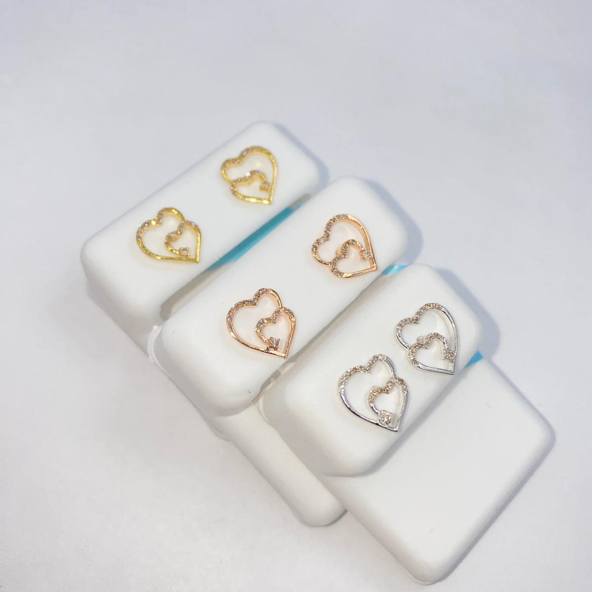 14K Gold Treasure Heart Diamond Earrings - additional product view 2