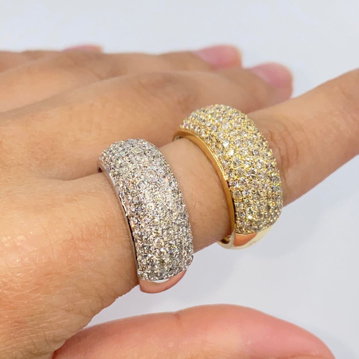 14K Gold Bling Pave Diamond Ring Band - additional product view 3