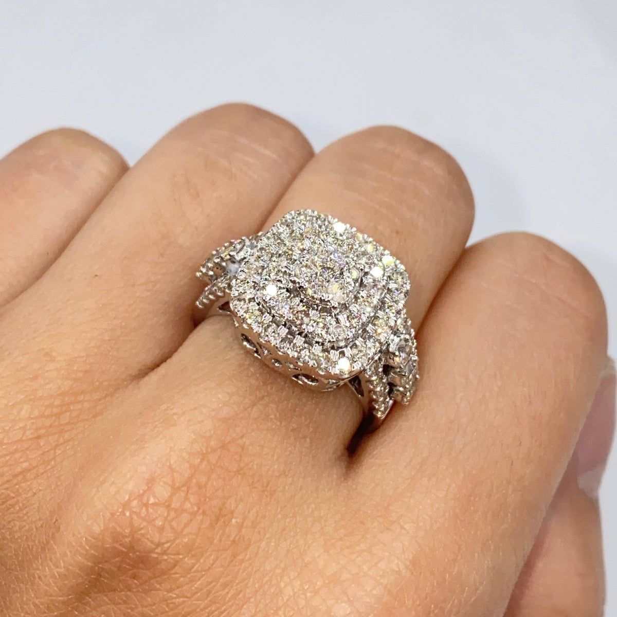 14K Gold 14.2mm Rounded Square Engagement Diamond Ring - additional product view 4