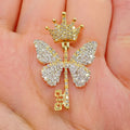 14K Gold Monarchy Butterfly Diamond Pendant in yellow gold - close-up product photo
