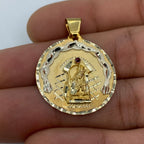 14K Gold Saint Caridad Del Cobre Round Medallion Pendant 1.25 in - additional product view 3