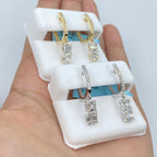 14K Gold Rococo Diamond Baguette Dangling Earrings - additional product view 5