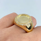 10K Gold Circle Photo Diamond Ring - additional product view 2