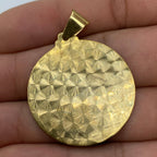 14K Gold Saint Caridad Del Cobre Round Medallion Pendant 1.75 in - additional product view 4