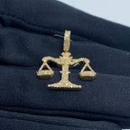 10K Gold Libra Scale of Justice Diamond Pendant - additional product view 4
