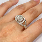14K Gold Square Halo Twist Diamond Engagement Ring - additional product view 2