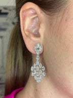 14K Gold Bridal Baguette Tree Hanging Diamond Earrings - additional product view 2