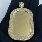 10K Gold Rounded Rectangle Picture Photo CZ Pendant - additional product view 2