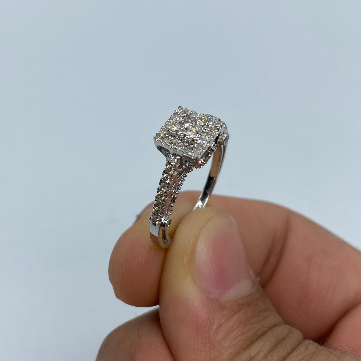 14K Gold 3D Square Diamond Engagement Ring - additional product view 5