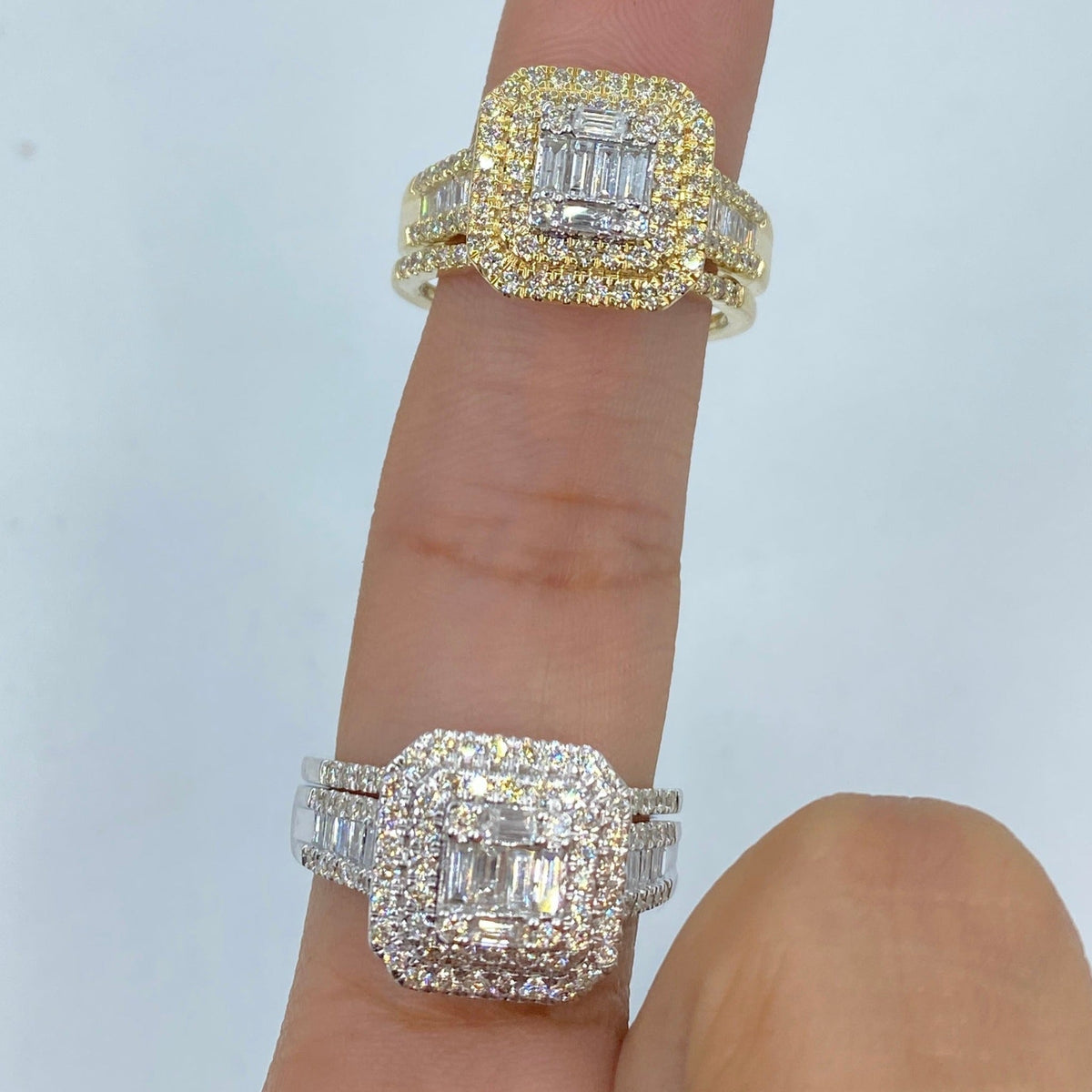 14K Gold Victoria Double Halo Stacked Diamond Ring - main product photo