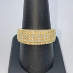 10K Gold 9mm Pave Diamond Ring Band - additional product view 5