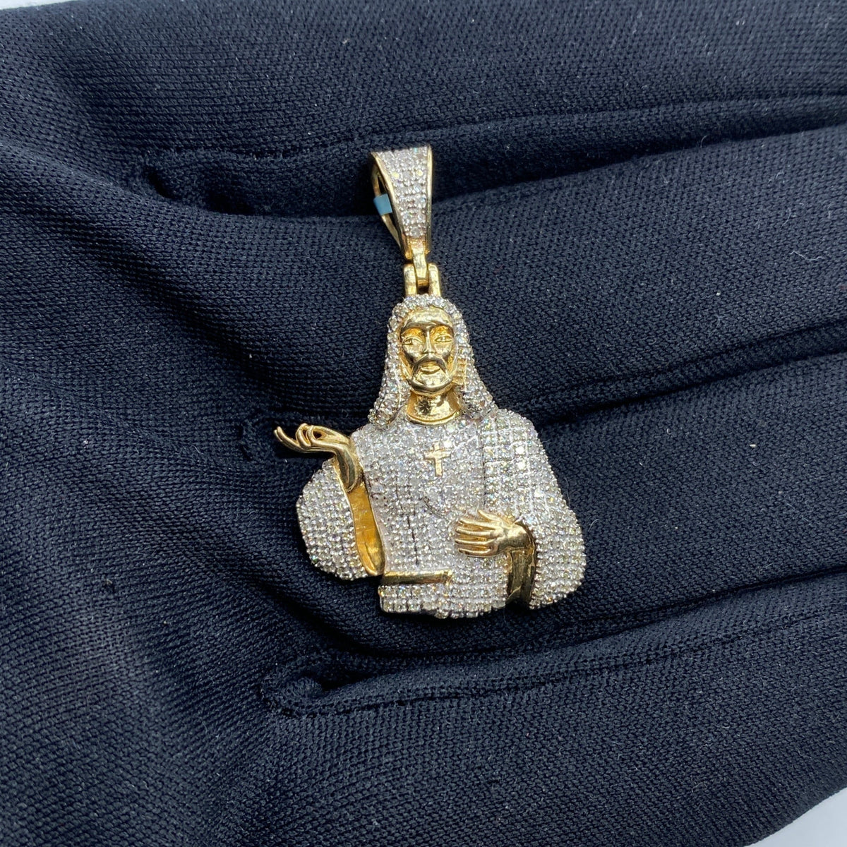 14K Gold Jesus Christ Diamond Pendant - additional product view 2