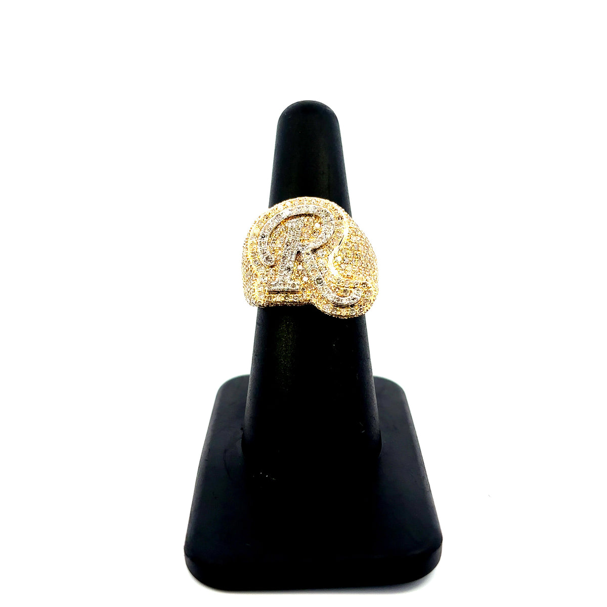 10K Gold Bubble Script Initial Diamond Ring - additional product view 16