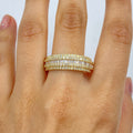 10K Gold Succession Diamond Baguette Ring in yellow gold - close-up product photo