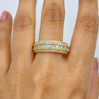 10K Gold Succession Diamond Baguette Ring in yellow gold - close-up product photo
