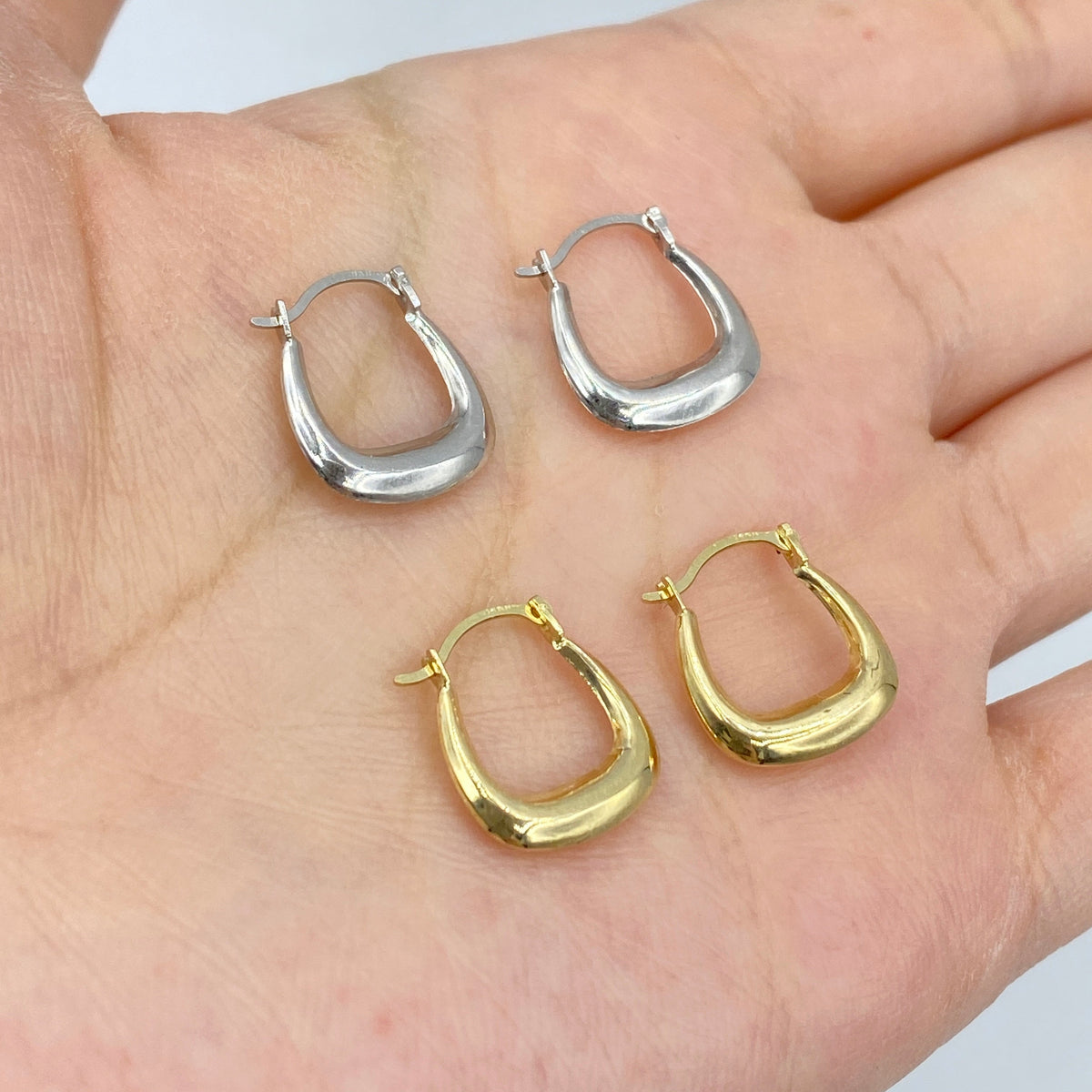 14K Gold Vegas Hoop Earrings - additional product view 2