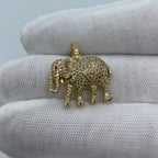 10K Gold Elephant Diamond Pendant in small yellow - close-up product photo
