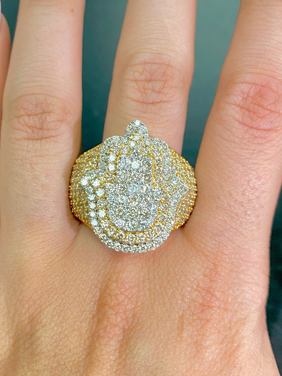 14K Gold Hamsa Diamond Ring - additional product view 5