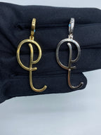 14K Gold Initial P Large Script Diamond Pendant - additional product view 6