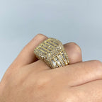 14K Gold Jumbo Stacked Diamond Baguette Ring in yellow gold - close-up product photo