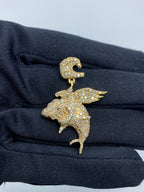 14K Gold Flying Shark Diamond Pendant - additional product view 2