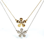 14K Gold Large Daisy Flower Diamond Baguette Necklace - additional product view 7