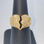 14K Gold Broken Heart Diamond Baguette Ring - additional product view 7