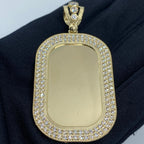 10K Gold Rounded Rectangle Picture Photo CZ Pendant - additional product view 2