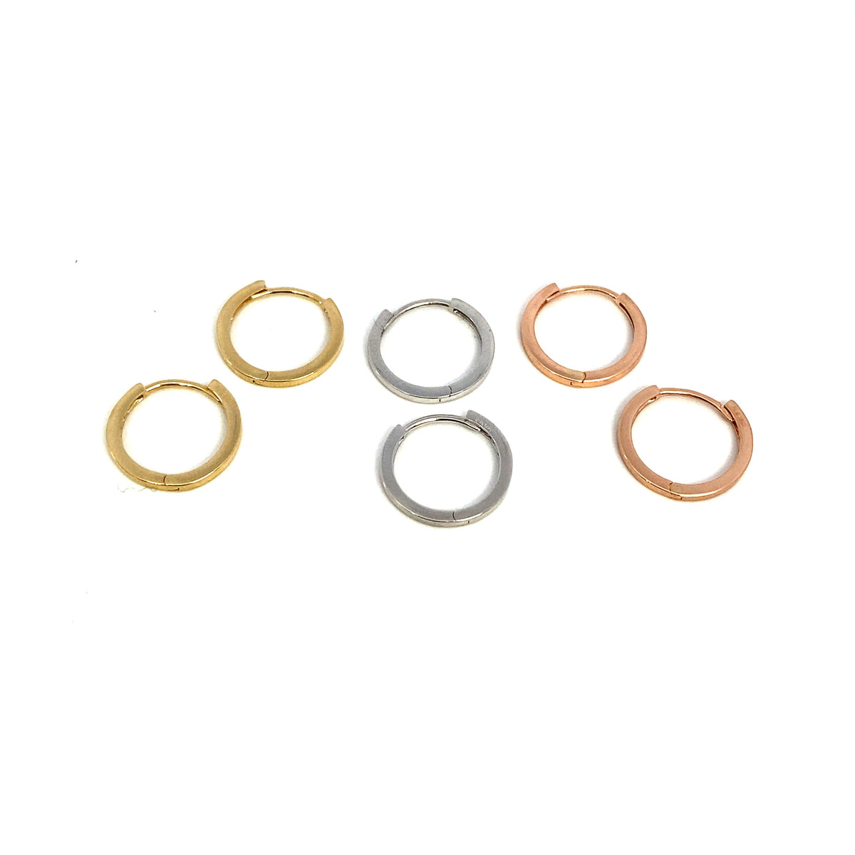 14K Solid Gold Slim Hoop Earrings - additional product view 3