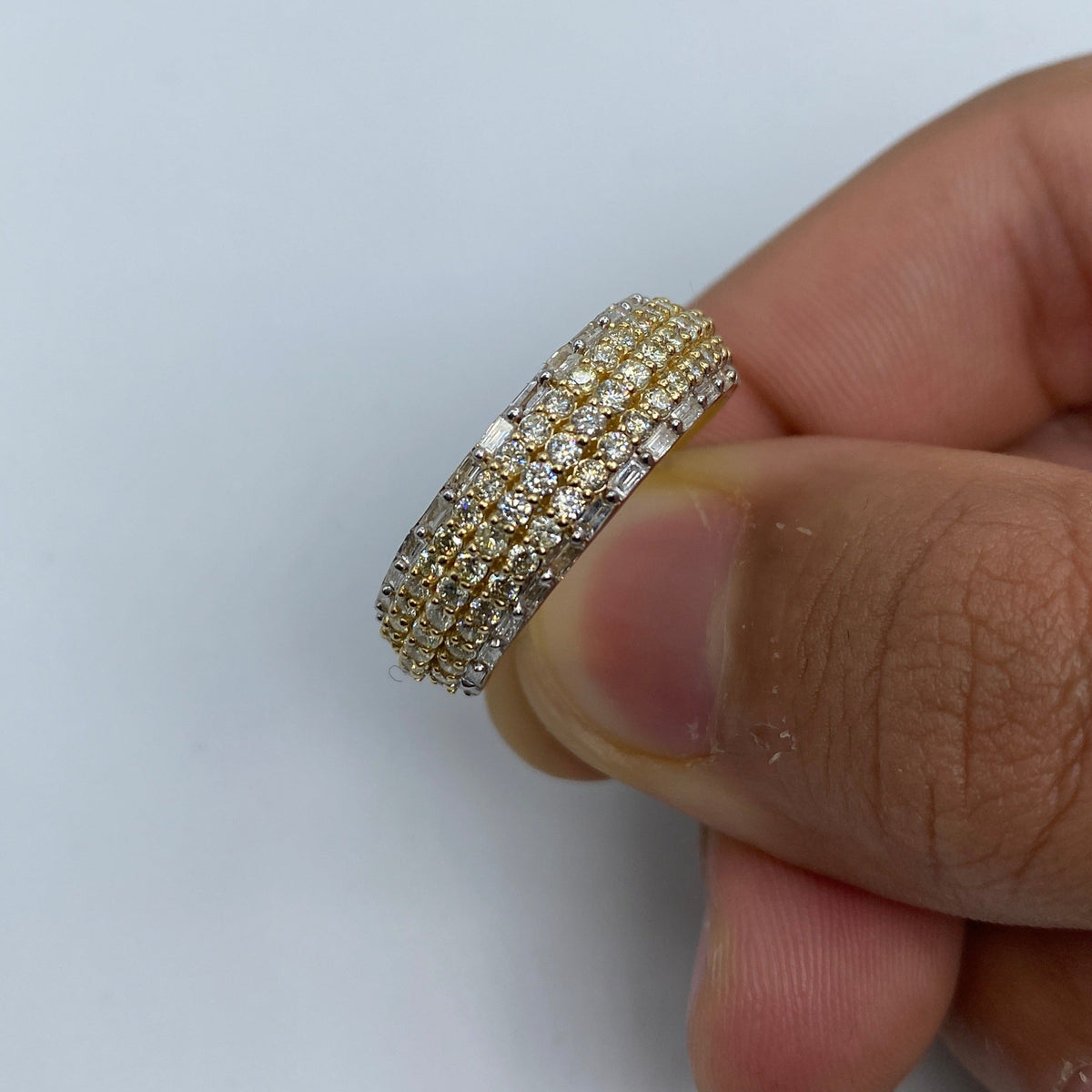 14K Gold Diamond Baguette California Ring in yellow gold - close-up product photo