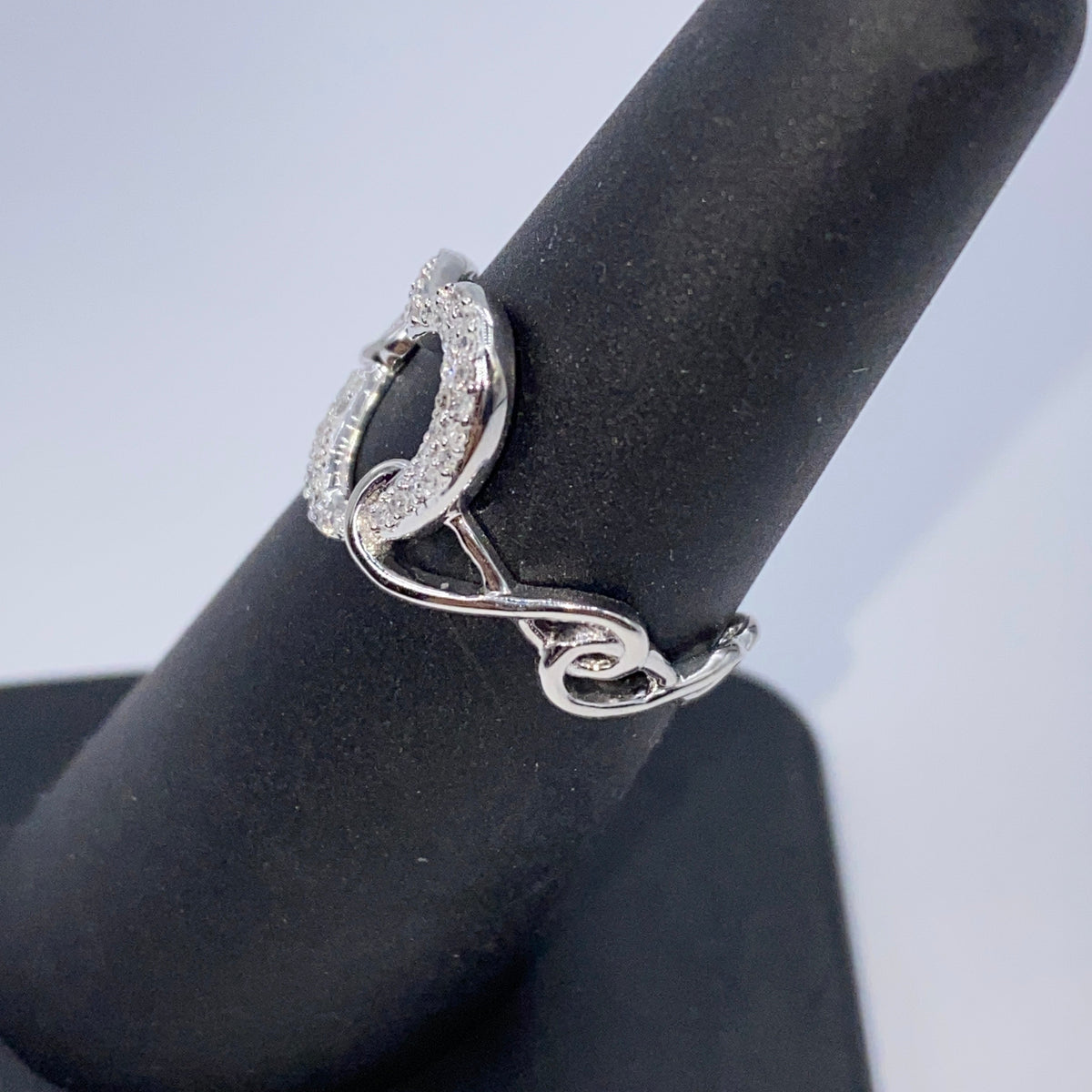 14K Gold Heart Infinity Diamond Ring Adjustable Band - additional product view 3