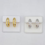 14K Gold Diamond Baguette Hoop Earrings - additional product view 5