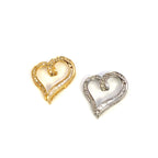 14K Gold Ribbon Heart Diamond Baguette Pendant - additional product view 3
