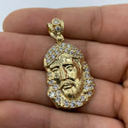 14K Gold Jesus Head Pendant 1.5 in - additional product view 2