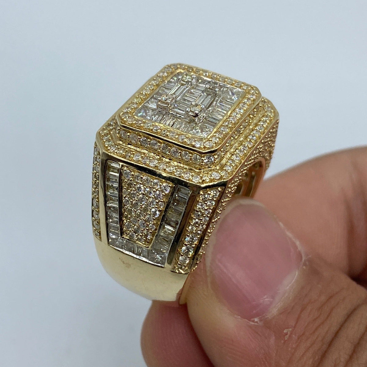 14K Gold 18.4mm Champion Diamond Baguette Ring - additional product view 3