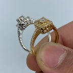 14K Gold Square Large Center Stone Diamond Engagement Ring - additional product view 5