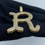 Initial R Old English Diamond Pendant - additional product view 4