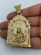 14K Gold Saint Barbara Medallion Pendant 3.0 in - additional product view 5