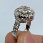14K Gold Circle 3D Flower Diamond Engagement Ring - additional product view 5