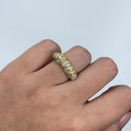 14K Gold Dome Diamond Baguette Ring - additional product view 3