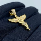 10K Gold Baby Angel Diamond Pendant 1.2 in - additional product view 3