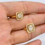14K Gold Palace Square Halo Diamond Baguette Engagement Ring - additional product view 16