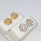 14K Gold 8mm Circle Diamond Earrings - additional product view 7
