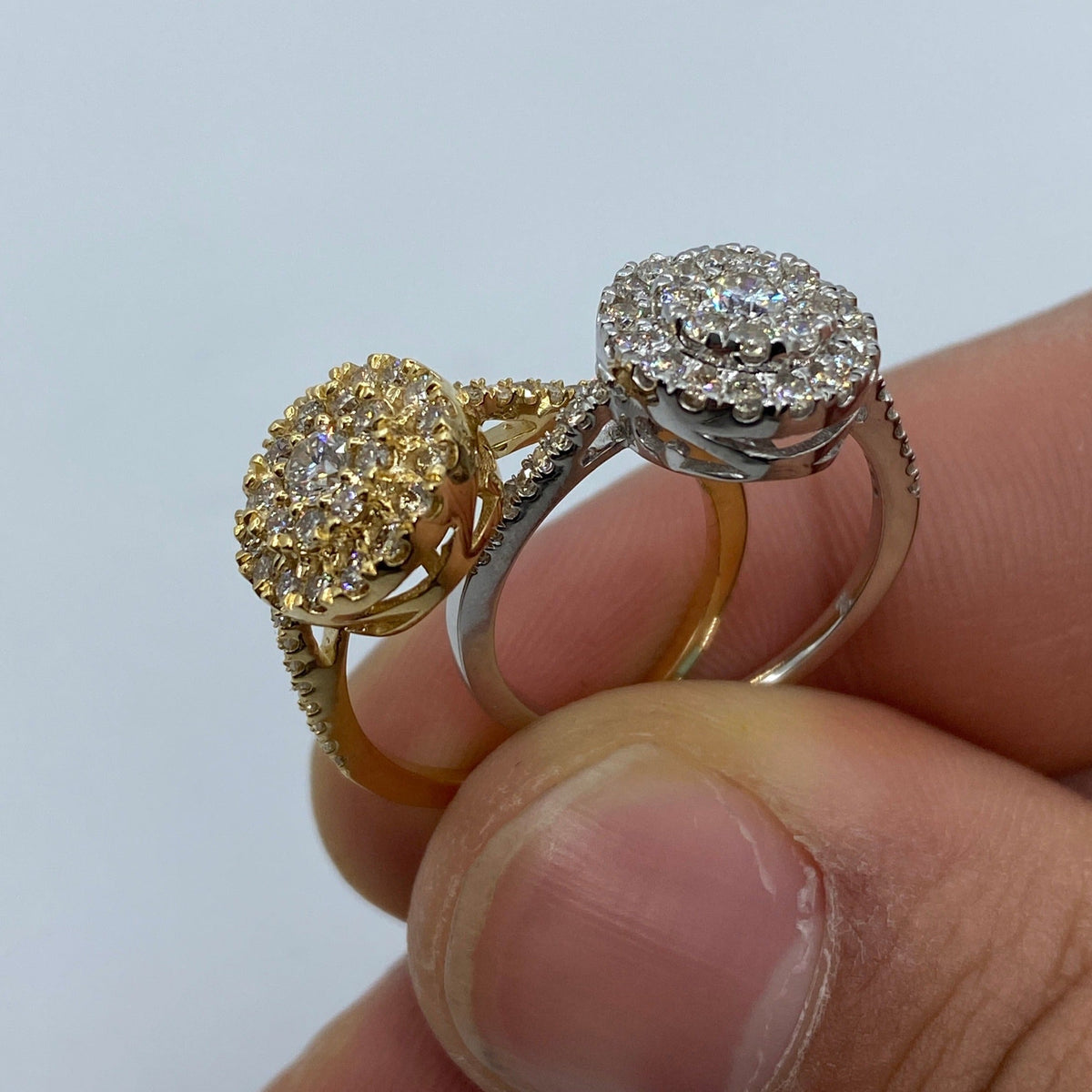 14K Gold Circle Thin Band Diamond Engagement Ring - additional product view 8