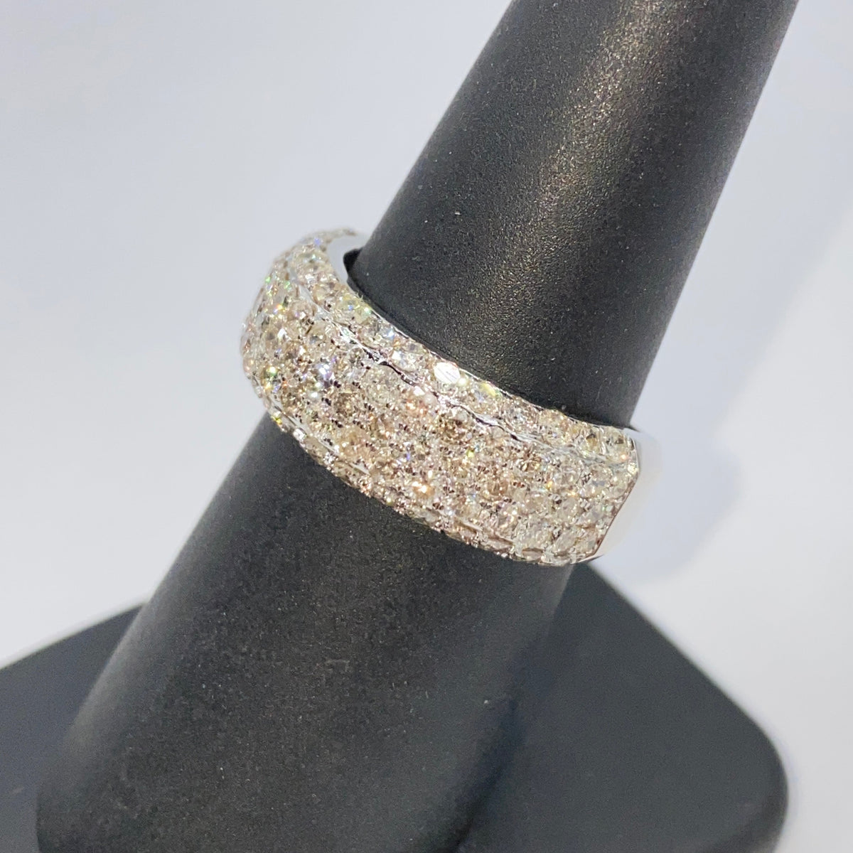 14K Gold 8mm Iced Diamond Band Ring - additional product view 5